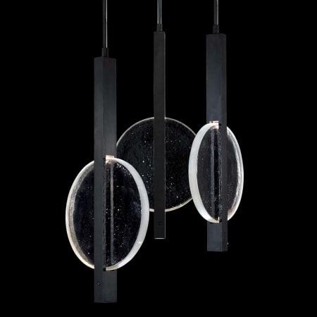 Fine Art Handcrafted Lighting Selene 6 Light 16" Wide LED Multi Light Pendant with Shades Black / Clear Glass