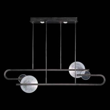 Fine Art Handcrafted Lighting Selene 6 Light 65" Wide LED Linear Pendant Black / Clear / White Glass