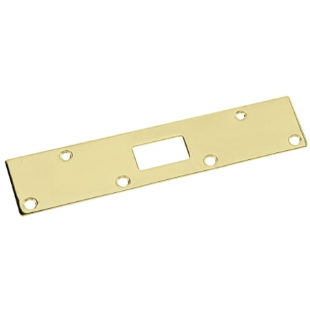 First Watch 1-5/8" x 7-3/4" Steel Security Deadbolt Strike Plate Polished Brass