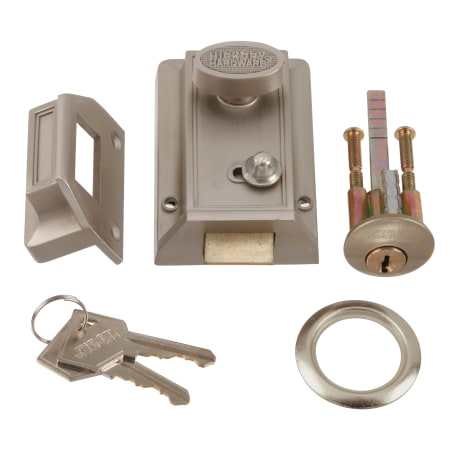 First Watch Single Cylinder Spring Latch Night Latch and Locking Cylinder Satin Nickel