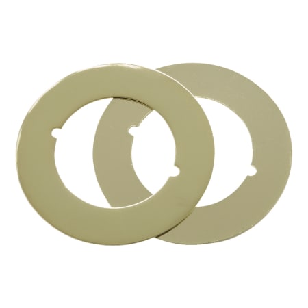 First Watch Pair of 3-1/2" Diameter Steel Cover Plate Adapters for Lockset Holes Polished Brass