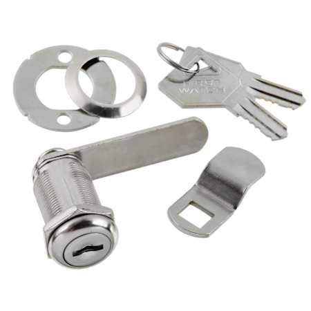First Watch 1-1/8" Keyed Utility Cam Lock for Cabinets or Drawers - Keyed Alike Stainless Steel