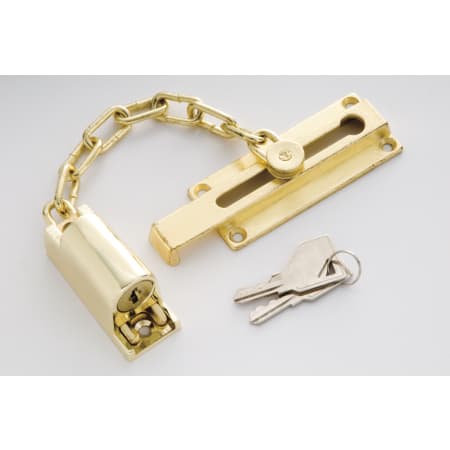 First Watch Keyed Entry Chain Door Guard with 2" Opening Feature Polished Brass