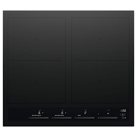 Fisher and Paykel 24 Inch Wide 4 Burner Electric Cooktop with SmartZone Black