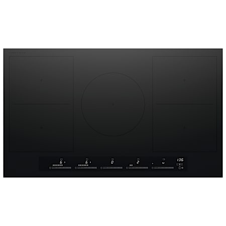 Fisher and Paykel 36 Inch Wide 5 Burner Electric Cooktop with SmartZone Black