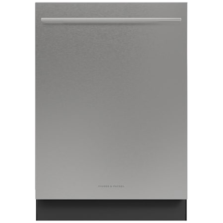Fisher and Paykel Contemporary 24 Inch Wide 16 Place Setting Tall Built-In Top Control Dishwasher Stainless Steel