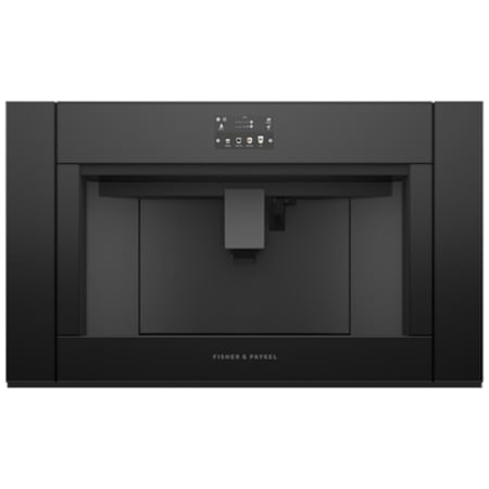 Fisher and Paykel Minimal 81 Oz. Programmable 13 Setting Built In Coffee Machine with Water Filtration and Standby Timer Black Glass