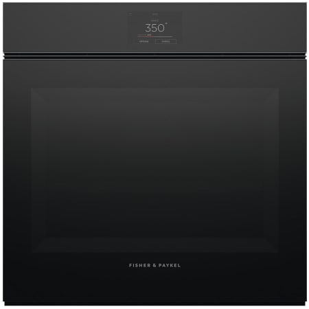 Fisher and Paykel 9 Series Minimal 24 Inch Wide 2.5 Cu. Ft. Electric Single Oven with AeroTech Technology and Air Fry Black Glass