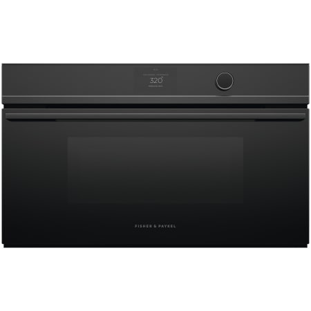 Fisher and Paykel 9 Series Minimal 30 Inch Wide 1.3 Cu. Ft. Electric Speed Oven with Air Fry and CoolTouch Door Black Glass