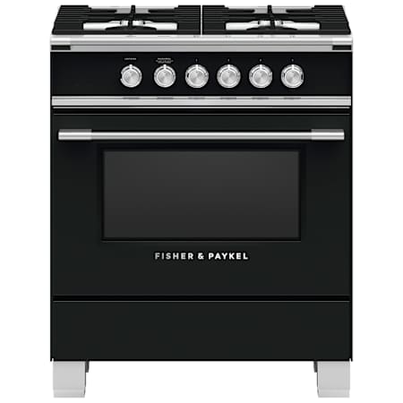 Fisher and Paykel 30 Inch Wide 3.5 Cu. Ft. Free Standing Gas Range Black