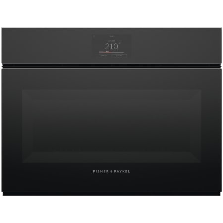 Fisher and Paykel 9 Series Minimal 24 Inch Wide 1.6 Cu. Ft. Fingerprint Resistant Electric Combi Oven with Air Fry and Handleless Design Black Glass