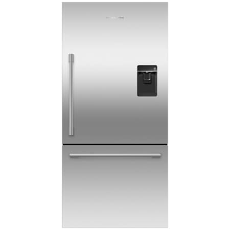 Fisher and Paykel 32 Inch Wide 17.1 Cu. Ft. Energy Star Certified Right Hinge Bottom Freezer Refrigerator with ActiveSmart™ FoodCare and External Water Dispenser Stainless Steel