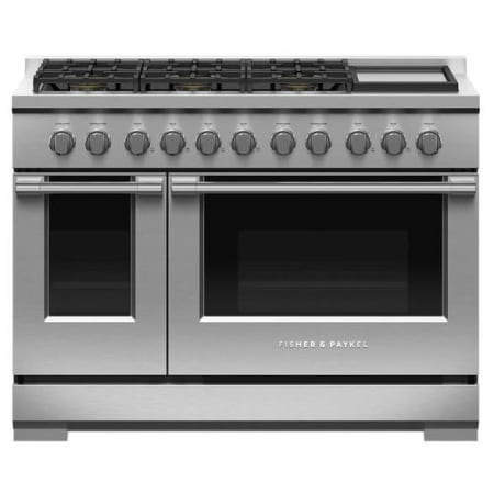 Fisher and Paykel 48 Inch Wide 7.7 Cu. Ft. Free Standing Natural Gas Range with Griddle and Natural Gas Operation Stainless Steel