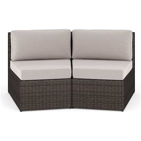 Flash Furniture Bedford 2 Piece Rattan Sectional Lounge Chair Set Brown