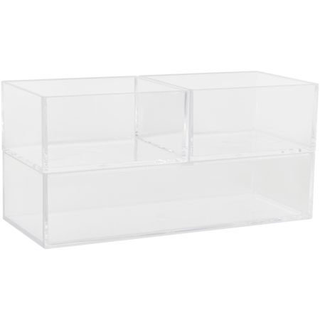 Flash Furniture Brody 2" Tall Crack Resistant Clear Office Organizer Set Clear