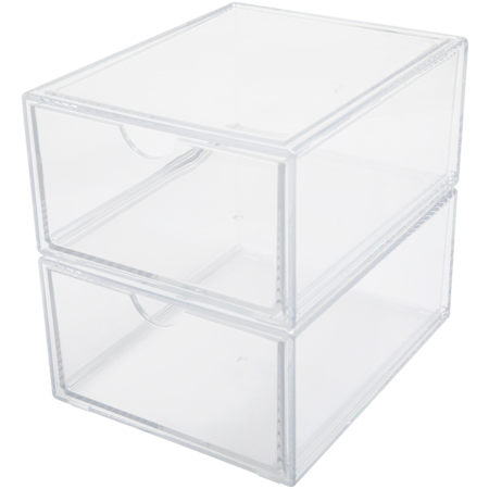 Flash Furniture Brody 3-1/2" Tall Stacking Office Organizer Set Clear