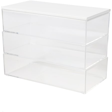 Flash Furniture Brody 2" Tall Crack Resistant Office Organizer Set Clear / White