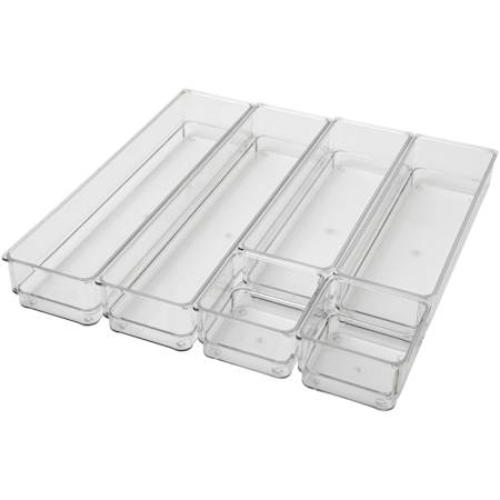Flash Furniture Miles 2" Tall Office Organizer Set with Crack Resistance Clear