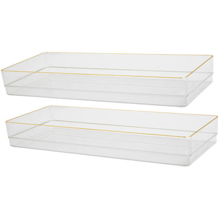 Flash Furniture Kerry 2" Tall Office Organizer Set with Versatile Design Clear / Gold