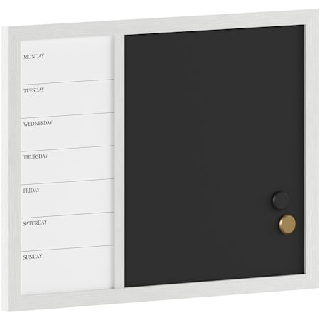 Flash Furniture Everette 24" x 18" Wall Board with Felt Board White Woodgrain
