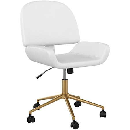 Flash Furniture Tyla 21" Wide Faux Leather Office Chair White / Gold