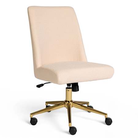 Flash Furniture Maeve 21" Wide Fabric, Foam, and Metal High Rise Back Upholstered Office Chair Pink