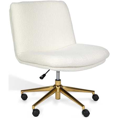 Flash Furniture Eloise 29" Wide Metal Framed Office Chair Cream / Gold