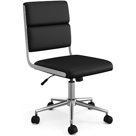 Flash Furniture Lulu 27" Wide Metal Framed Faux Leather Office Chair Black