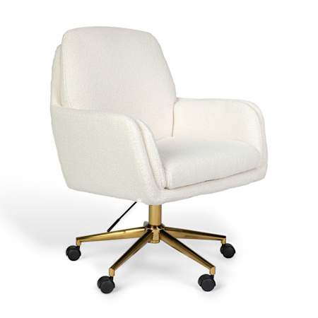 Flash Furniture Martha Stewart Clara Upholstered Office Chair Cream / Gold