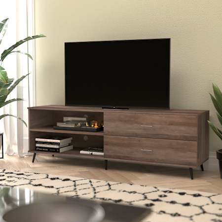 Flash Furniture Tuesday 65" Wide Engineered Wood TV Stand Walnut
