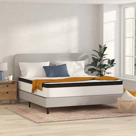 Flash Furniture Carmelina 12" King Size Pocket Spring and Foam Hybrid Mattress White