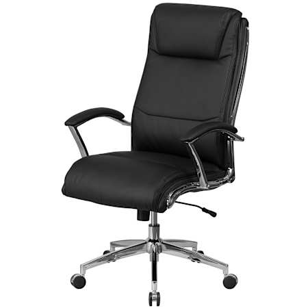 Flash Furniture 26 Inch Wide LeatherSoft Blend Executive Swivel Chair with Contoured Seat and Back Black