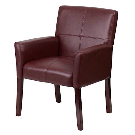 Flash Furniture 27" Wide Leather Blend Conference / Reception Chair Burgundy