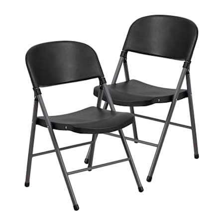 Flash Furniture Hercules Set of (2) 20" Wide Folding Occasional Chairs Black
