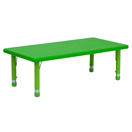Flash Furniture 48 Inch Wide Plastic Framed Adjustable Activity Table Green