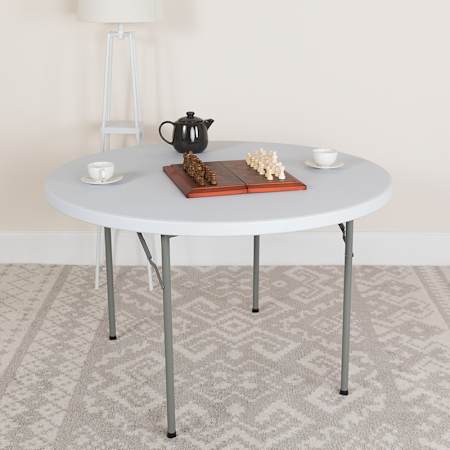 Flash Furniture 4 Foot Round Folding Card Game Table White