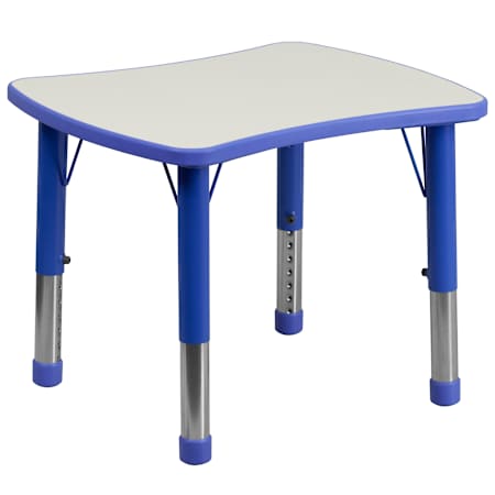 Flash Furniture 26-5/8 Inch Wide Plastic Framed Adjustable Activity Table Blue