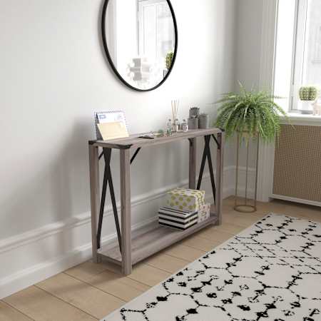 Flash Furniture Bree 43" Wide Engineered Wood Console Entry Table Gray Wash