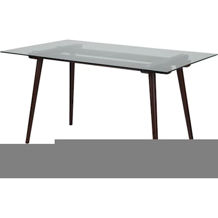 Flash Furniture Meriden 55" Wide Dining Table with Clear Glass Top Espresso