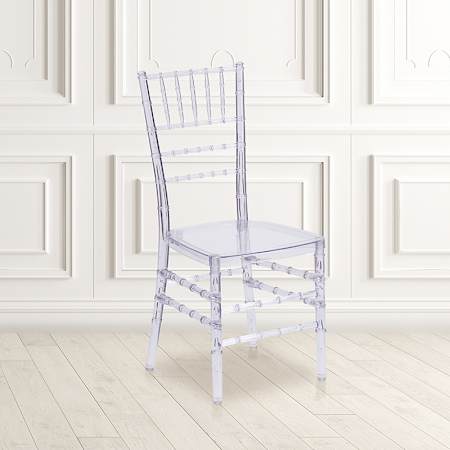 Flash Furniture Elegance 16" Wide Crystal Ice Ghost Stacking Chiavari Chair Clear
