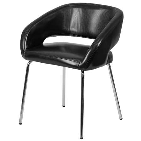Flash Furniture 23.5 Inch Wide Leather Accent Chair Black