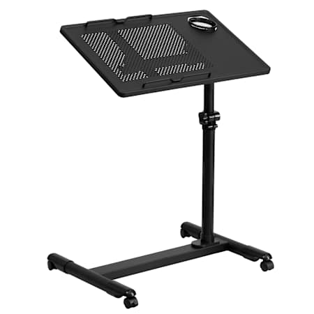 Flash Furniture 22-1/2 Inch Wide Metal Framed Wood Top Adjustable Computer Desk Black
