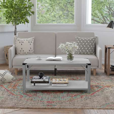 Flash Furniture Bree 40" Wide Engineered Wood Coffee Table Aspen Gray