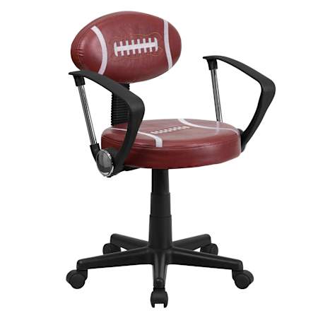 Flash Furniture Football 23"W Adjustable Youth Swivel Office Desk Chair with Arms N/A
