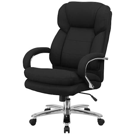 Flash Furniture 28 Inch Wide Fabric Executive Swivel Chair with Built-In Lumbar Support Black