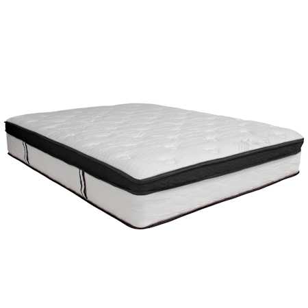 Flash Furniture Capri Comfortable 12" Thick Full Size Bed Memory Foam and Pocket Spring Mattress in a Box White