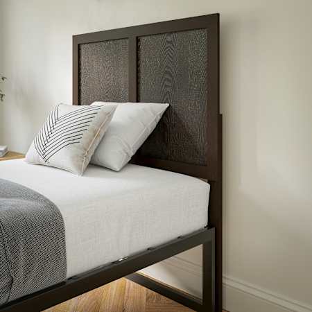 Flash Furniture Hailee Twin Rubberwood Panel Headboard Dark Brown