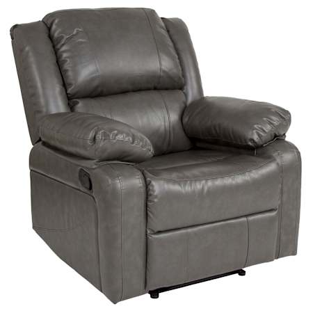 Flash Furniture Harmony 31" Wide Leather Upholstered Standard Recliner Gray