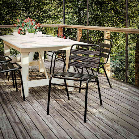 Flash Furniture Candida 20" Wide Aluminum Dining Chair Black