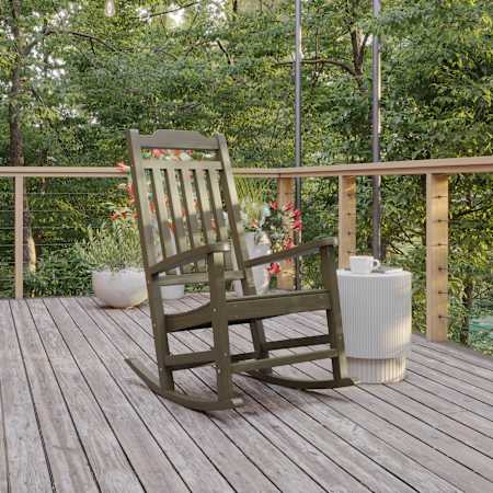Flash Furniture Serviliani 26" Wide Polystyrene Rocking Chair Mahogany